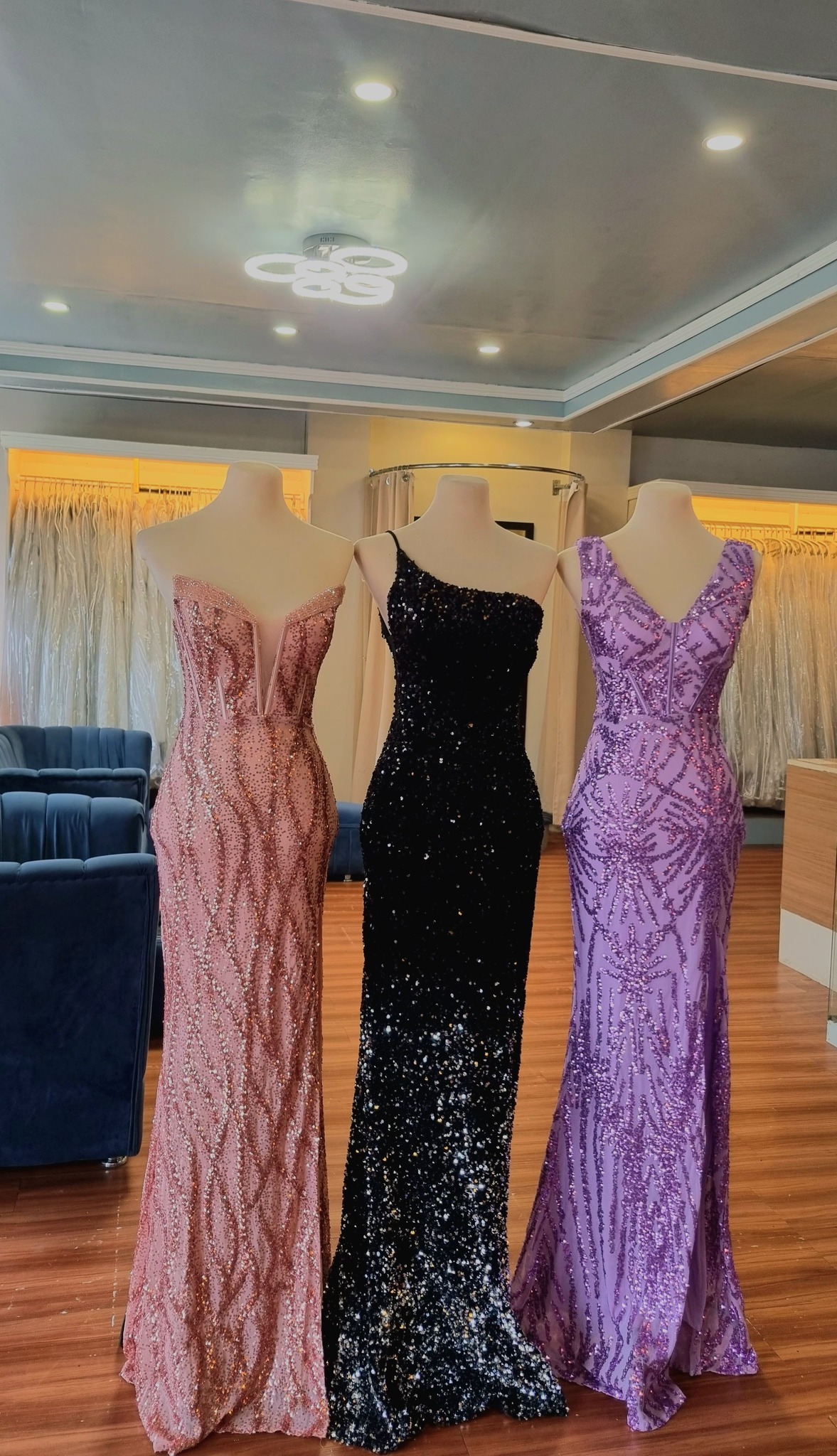 Stunning evening gown with sequin details